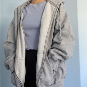 Light Blue F21 Waist-Length Lettuce Ribbed Top